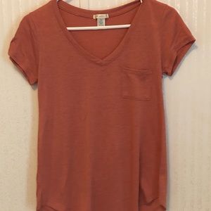 short sleeved tee • orange/salmon